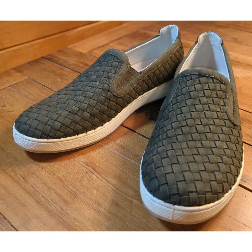 Aureus Henson Shoes 13 Men's Casual Olive Loafers Slip On Aum2028 Microfiber New